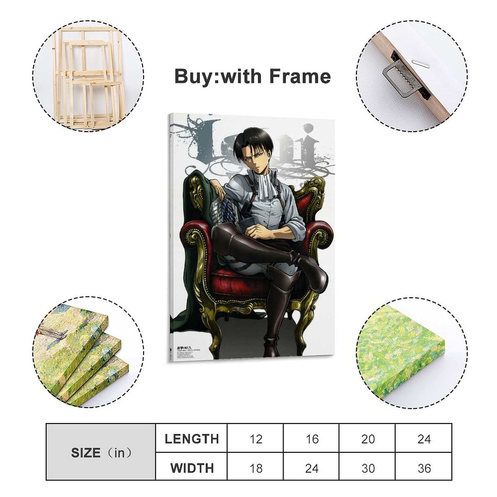 DSGDS Aot Poster Levi Ackerman Japan Manga Art Print 24x36inch